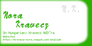 nora kravecz business card